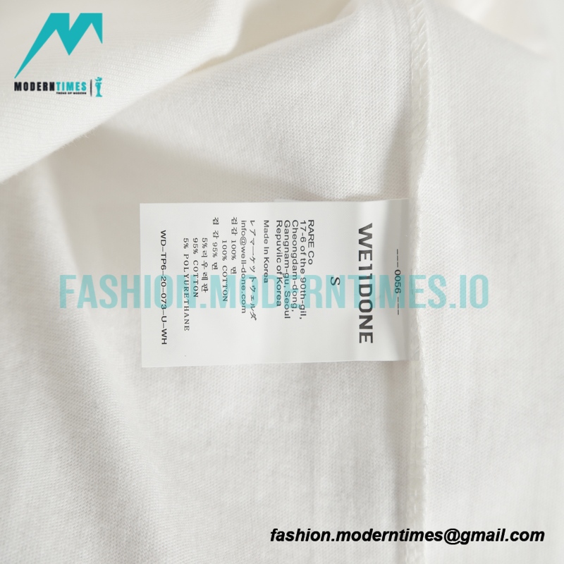 We11 Done - Small Letter-embroidered Short-sleeved T-shirt