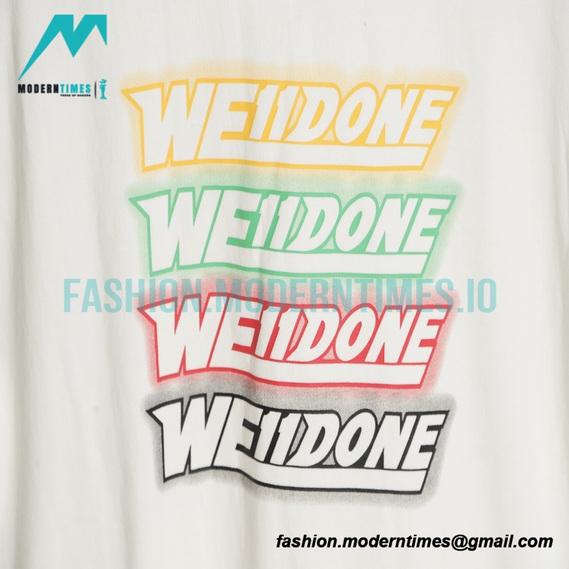 We11 Done - Four-color Bullet Screen Print Short-sleeved T-shirt