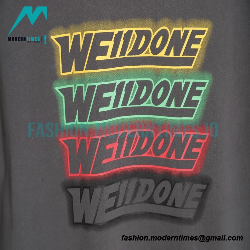 We11 Done - Four-color Bullet Screen Print Short-sleeved T-shirt