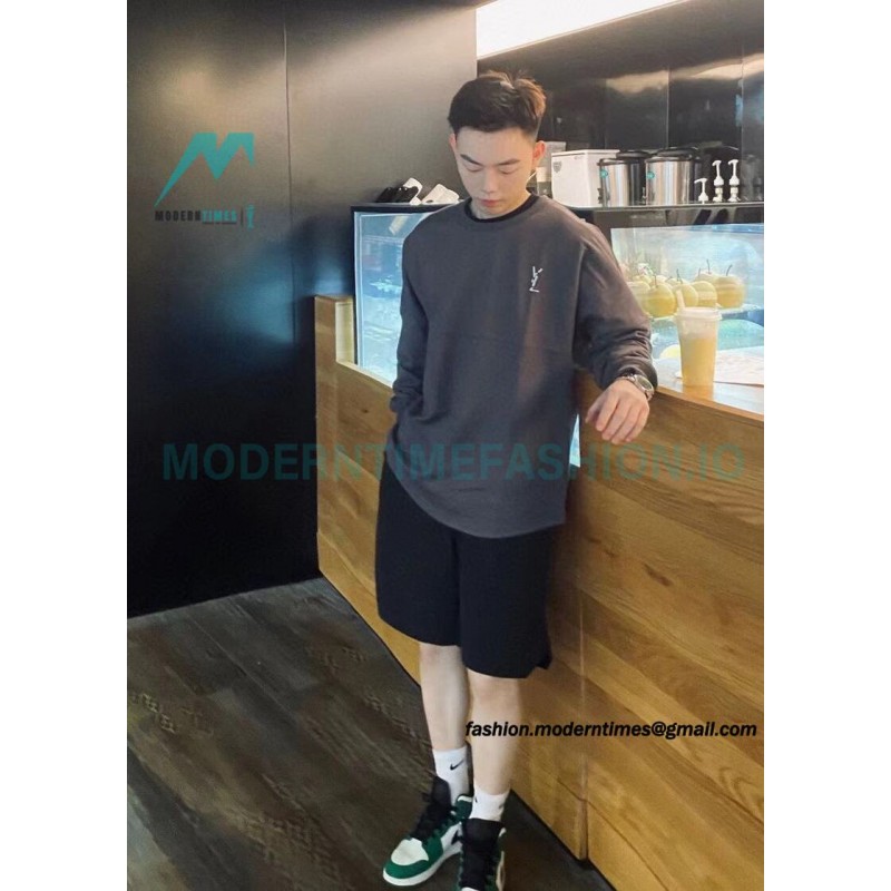 Saint Laurent Paris - Basic Letter Embroidered Logo Hoodie