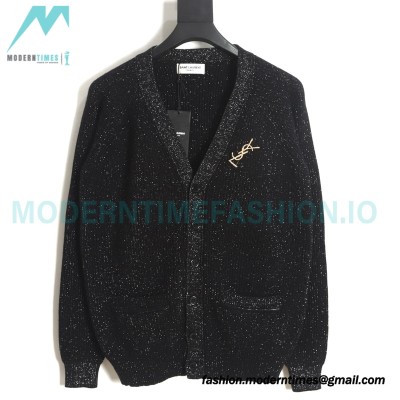 Saint Laurent - 23FW Silver Wool Cardigan Sweater