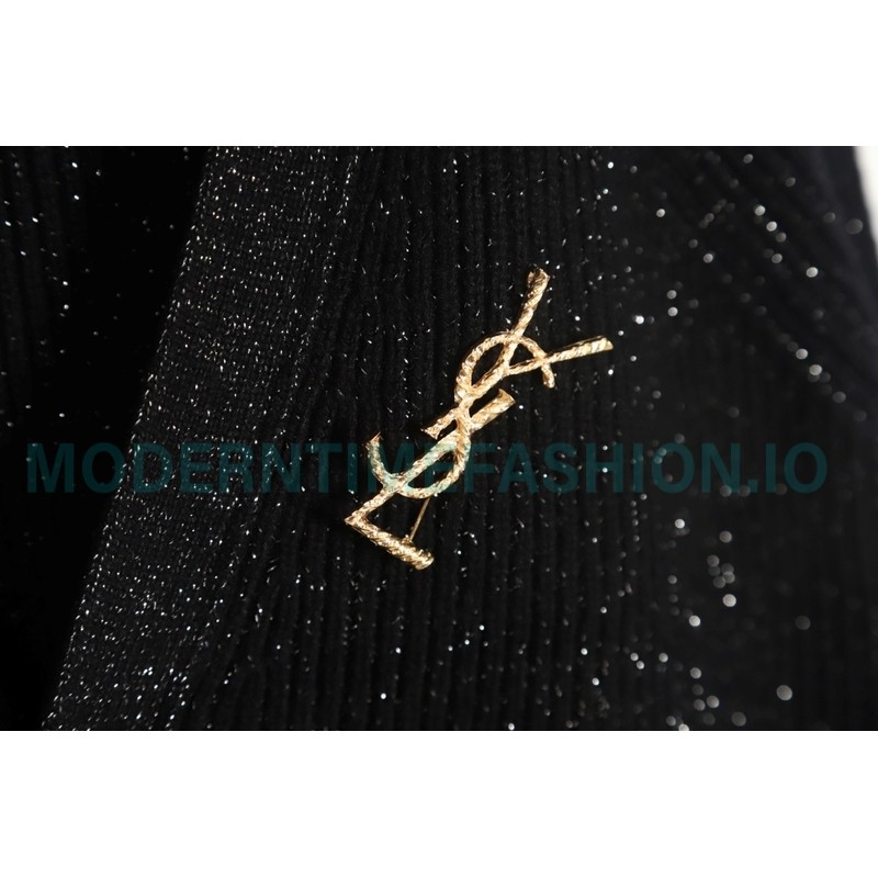 Saint Laurent - 23FW Silver Wool Cardigan Sweater