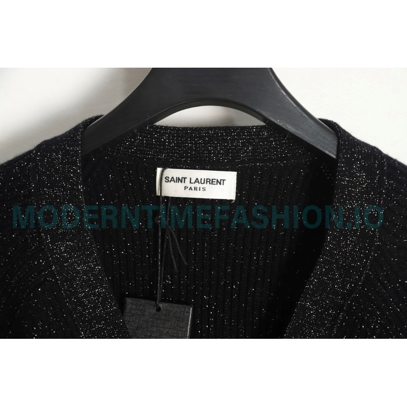 Saint Laurent - 23FW Silver Wool Cardigan Sweater
