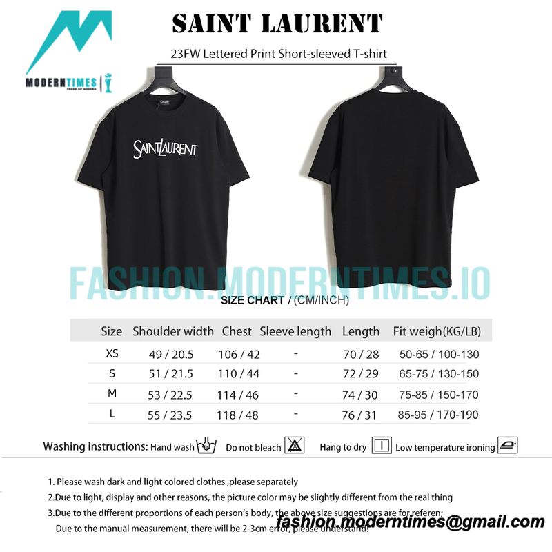 Saint Laurent - 23FW Lettered Print Short-sleeved T-shirt