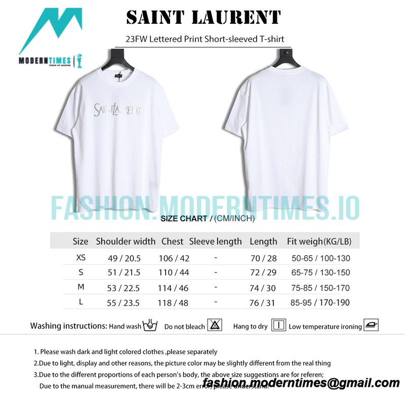 Saint Laurent - 23FW Lettered Print Short-sleeved T-shirt