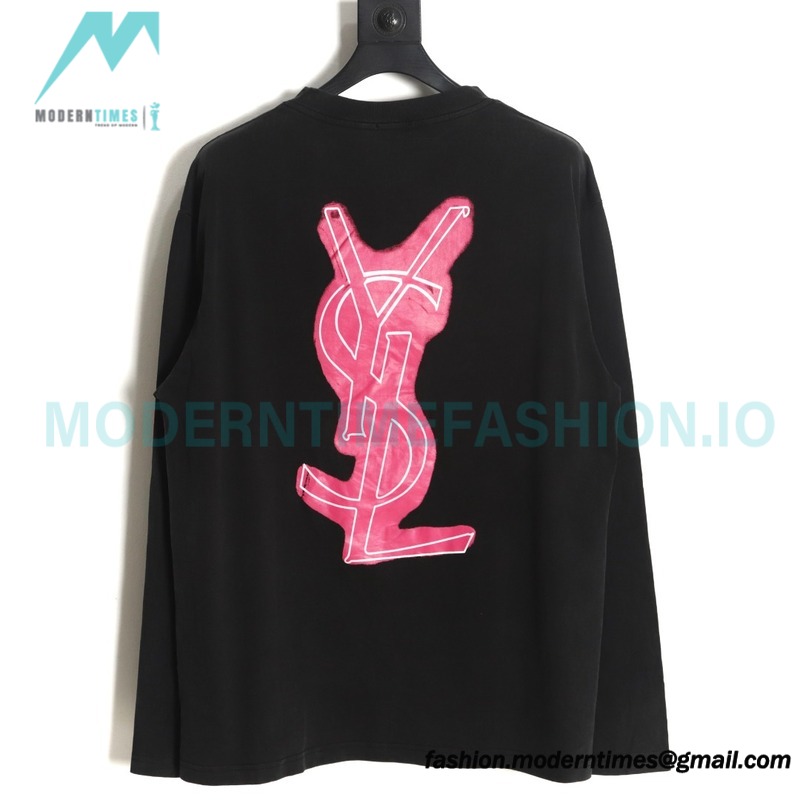 Saint Laurent - 23SS Wash Water Fluorescent Long Sleeve T-shirt