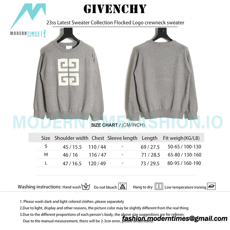 Givenchy - 23ss Latest Sweater Collection Flocked Logo crewneck sweater Givenchy - 23ss Latest Sweater Collection Flocked Logo crewneck sweater