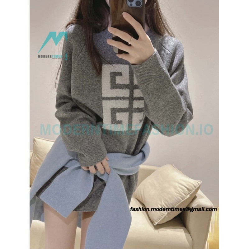 Givenchy - 23ss Latest Sweater Collection Flocked Logo crewneck sweater Givenchy - 23ss Latest Sweater Collection Flocked Logo crewneck sweater