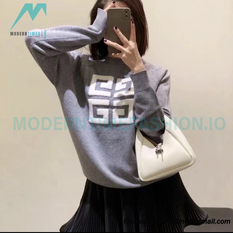 Givenchy - 23ss Latest Sweater Collection Flocked Logo crewneck sweater Givenchy - 23ss Latest Sweater Collection Flocked Logo crewneck sweater