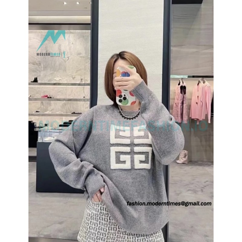 Givenchy - 23ss Latest Sweater Collection Flocked Logo crewneck sweater Givenchy - 23ss Latest Sweater Collection Flocked Logo crewneck sweater
