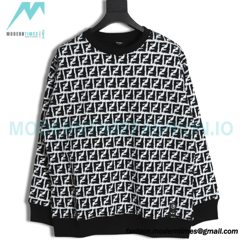 Fendi - 23FW Full Print Double F Print Round Neck Hoodie Fendi - 23FW Full Print Double F Print Round Neck Hoodie