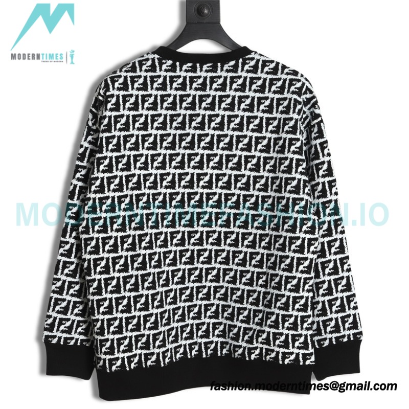 Fendi - 23FW Full Print Double F Print Round Neck Hoodie Fendi - 23FW Full Print Double F Print Round Neck Hoodie