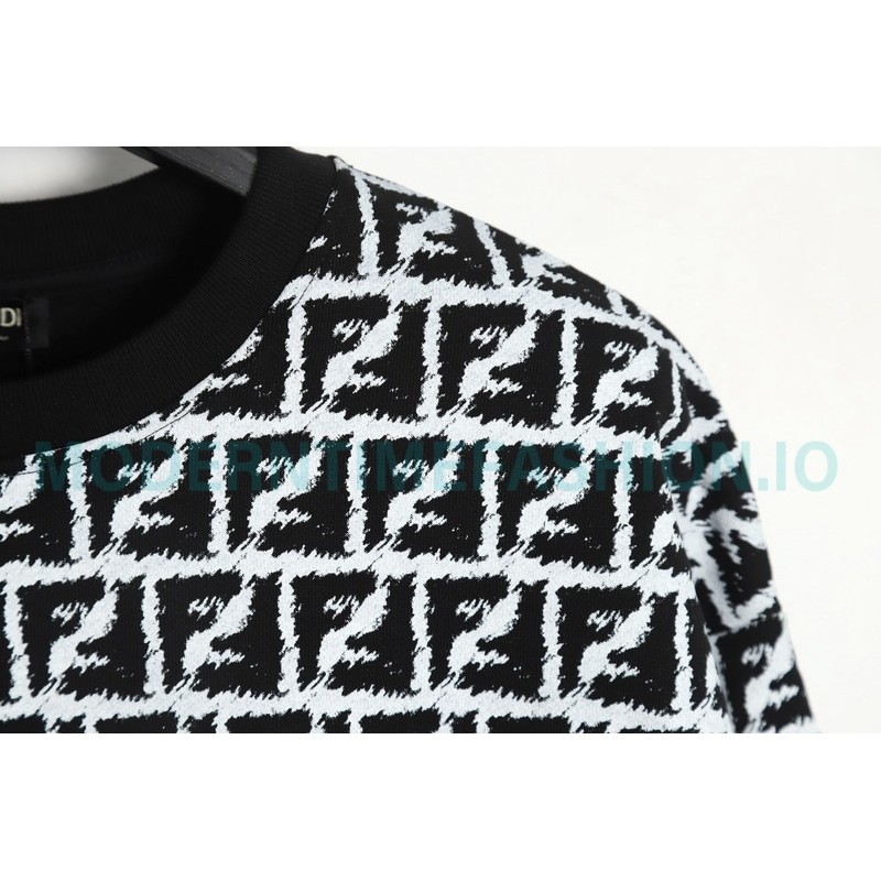 Fendi - 23FW Full Print Double F Print Round Neck Hoodie Fendi - 23FW Full Print Double F Print Round Neck Hoodie