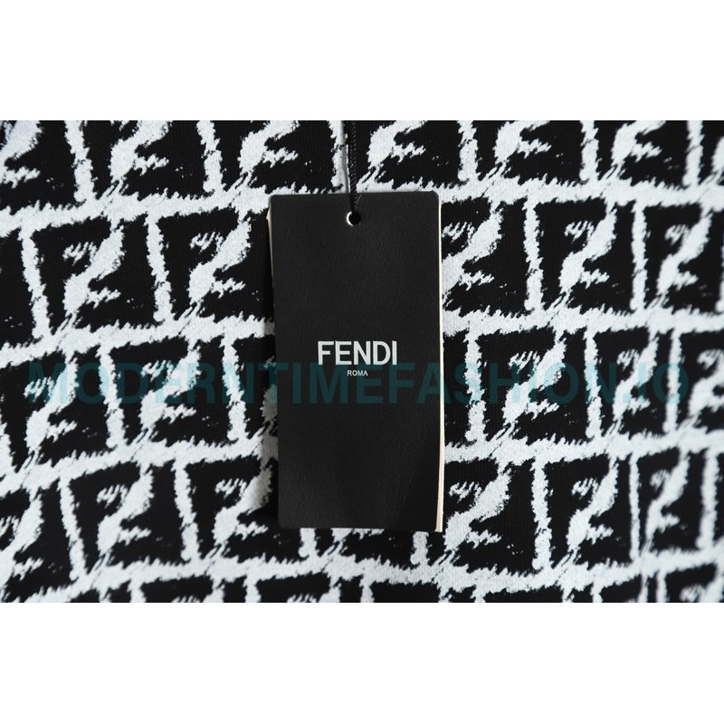 Fendi - 23FW Full Print Double F Print Round Neck Hoodie Fendi - 23FW Full Print Double F Print Round Neck Hoodie