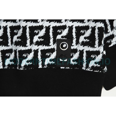 Fendi - 23FW Full Print Double F Print Round Neck Hoodie