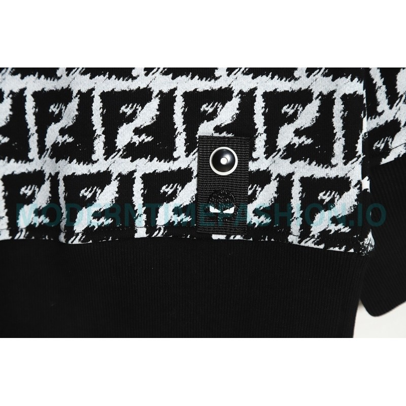Fendi - 23FW Full Print Double F Print Round Neck Hoodie Fendi - 23FW Full Print Double F Print Round Neck Hoodie