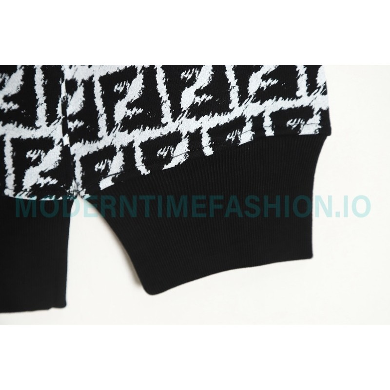 Fendi - 23FW Full Print Double F Print Round Neck Hoodie Fendi - 23FW Full Print Double F Print Round Neck Hoodie