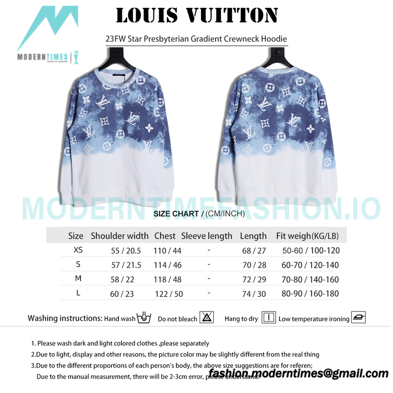 Louis Vuitton - 23FW Star Presbyterian Gradient Crewneck Hoodie Louis Vuitton - 23FW Star Presbyterian Gradient Crewneck Hoodie