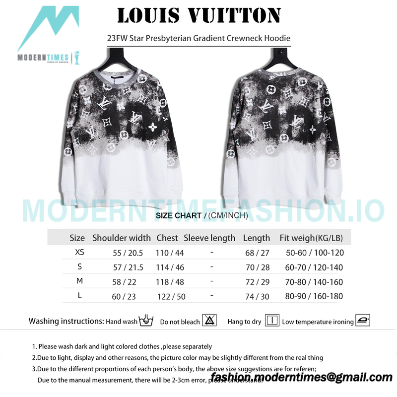Louis Vuitton - 23FW Star Presbyterian Gradient Crewneck Hoodie Louis Vuitton - 23FW Star Presbyterian Gradient Crewneck Hoodie