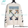 Off White - Monet Oil Painting Printed Crew-neck Hoodie Off White - Monet Oil Painting Printed Crew-neck Hoodie