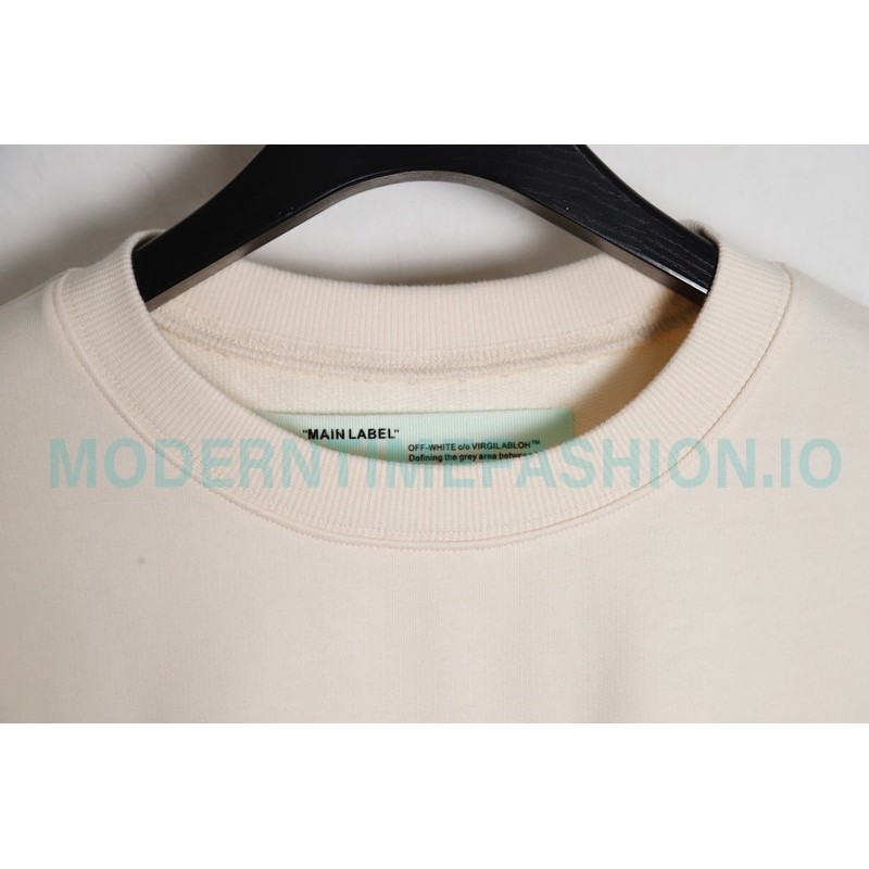 Off White - Monet Oil Painting Printed Crew-neck Hoodie Off White - Monet Oil Painting Printed Crew-neck Hoodie