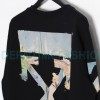 Off White - Monet Oil Painting Printed Crew-neck Hoodie Off White - Monet Oil Painting Printed Crew-neck Hoodie