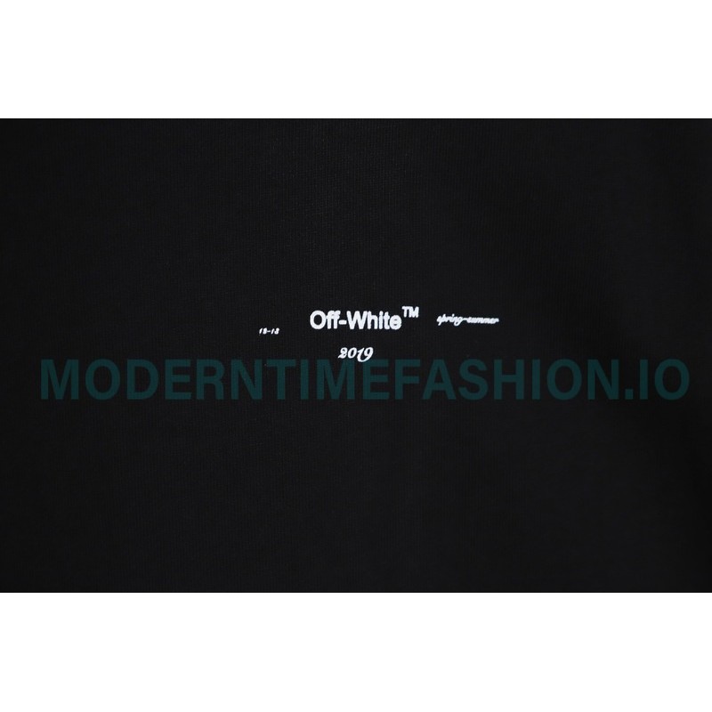 Off White - Monet Oil Painting Printed Crew-neck Hoodie Off White - Monet Oil Painting Printed Crew-neck Hoodie
