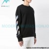 Off White - Monet Oil Painting Printed Crew-neck Hoodie Off White - Monet Oil Painting Printed Crew-neck Hoodie
