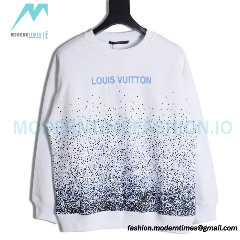 Louis Vuitton - 23Fw Splash Ink Full Star Gradient Logo Printed Round Neck Hoodie Louis Vuitton - 23Fw Splash Ink Full Star Gradient Logo Printed Round Neck Hoodie