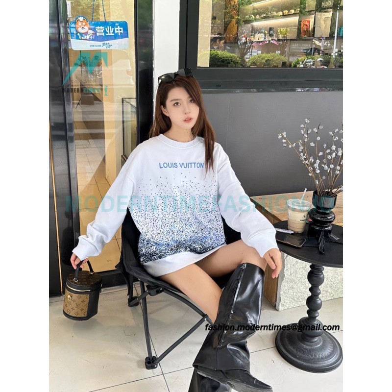 Louis Vuitton - 23Fw Splash Ink Full Star Gradient Logo Printed Round Neck Hoodie Louis Vuitton - 23Fw Splash Ink Full Star Gradient Logo Printed Round Neck Hoodie