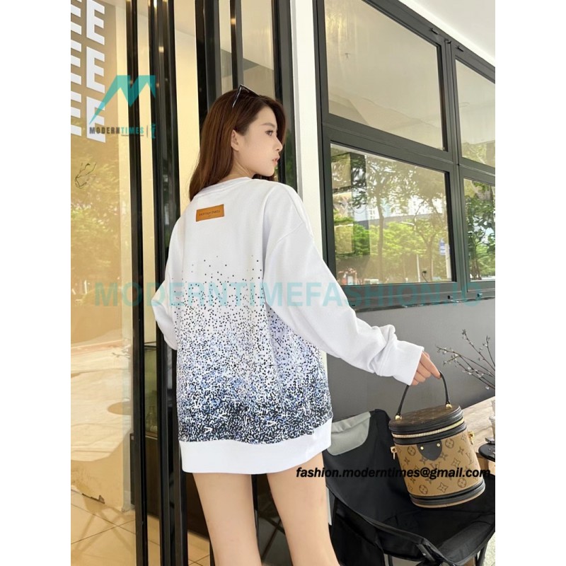 Louis Vuitton - 23Fw Splash Ink Full Star Gradient Logo Printed Round Neck Hoodie Louis Vuitton - 23Fw Splash Ink Full Star Gradient Logo Printed Round Neck Hoodie