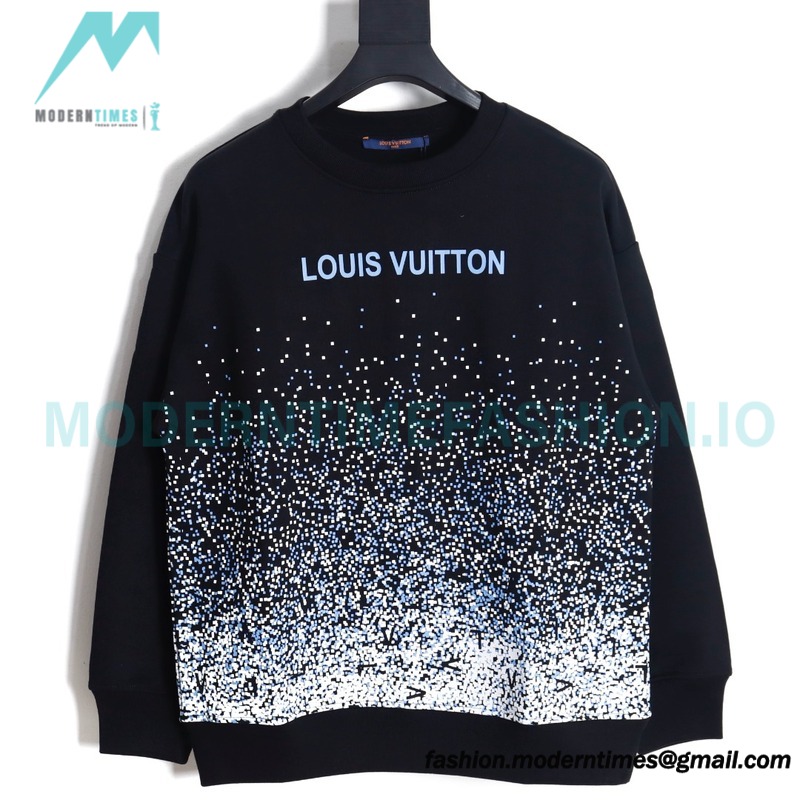 Louis Vuitton - 23Fw Splash Ink Full Star Gradient Logo Printed Round Neck Hoodie Louis Vuitton - 23Fw Splash Ink Full Star Gradient Logo Printed Round Neck Hoodie