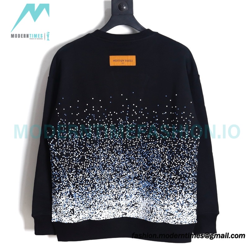 Louis Vuitton - 23Fw Splash Ink Full Star Gradient Logo Printed Round Neck Hoodie Louis Vuitton - 23Fw Splash Ink Full Star Gradient Logo Printed Round Neck Hoodie