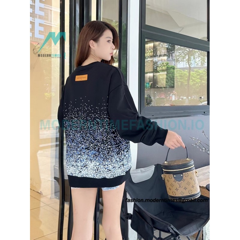 Louis Vuitton - 23Fw Splash Ink Full Star Gradient Logo Printed Round Neck Hoodie Louis Vuitton - 23Fw Splash Ink Full Star Gradient Logo Printed Round Neck Hoodie